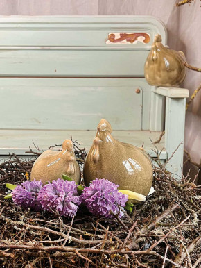 Keramikhuhn Levi grün krakelee M H16