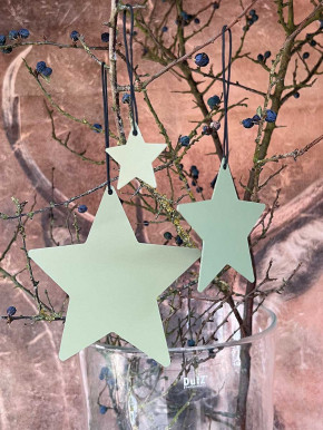 Metallstern hellgrün matt Stern XS zum Aufhängen D4