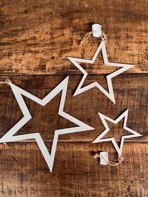 Glitzer Metallstern weiß Stern M zum Aufhängen Glitzer Metallstern weiß Stern M zum Aufhängen