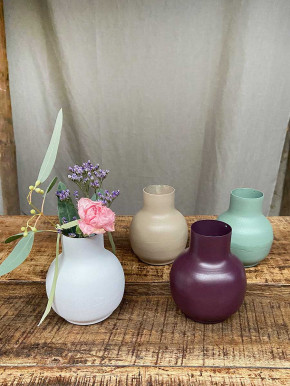 Metallvase Carol hellbraun bauchig H10 D8