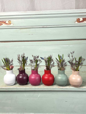 Metallvase Carol hellbraun bauchig H10 D8