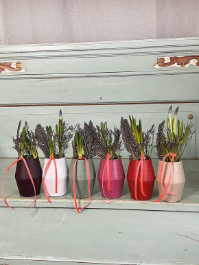 Metallvase Carol pink H12 D9