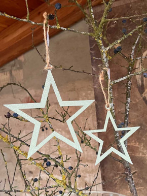 Glitzer Metallstern hellgrün Stern L zum Aufhängen