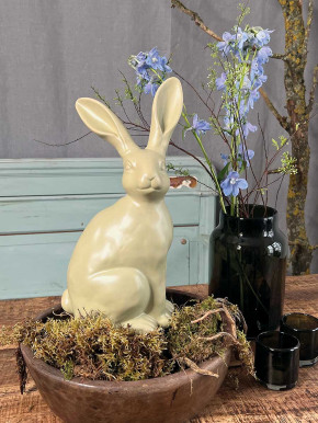 Keramik Hase Colin sitzend hellgrün matt H37