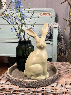 Keramik Hase Colin sitzend hellgrün matt H37