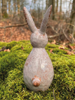 Keramik Osterhase Hase Benja graubraun H18 Vosteen