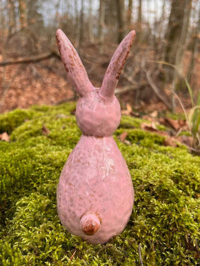 Keramik Osterhase Hase Benja rosa H22 Vosteen