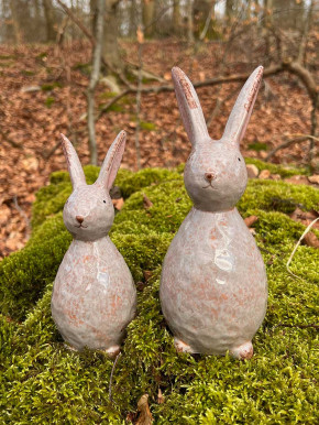Keramik Osterhase Hase Benja graubraun H18 Vosteen