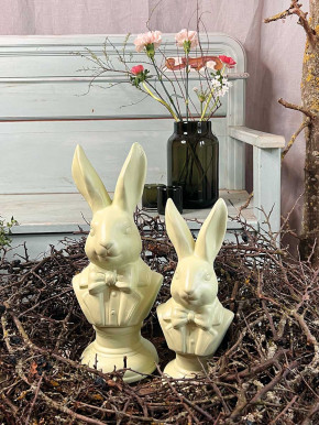 Keramik Hasenbüste Fedon hellgrün M H27