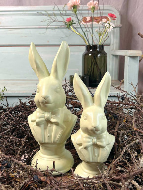 Keramik Hasenbüste Fedon hellgrün L H34