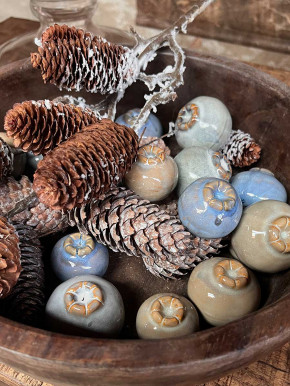 Keramik Mohnkapsel Mohna taupe M