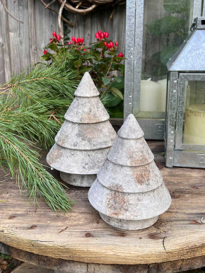 Keramik Tanne Elaia Patina grau rauh hohl H17