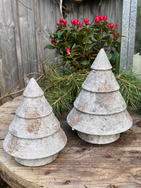 Keramik Tanne Elaia Patina grau rauh hohl H22