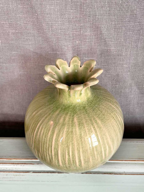 Keramikvase Granatapfel Ina grün H13