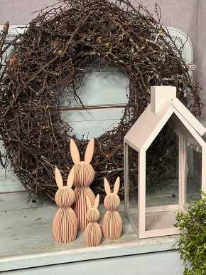 3D Druck Kunststoff Hase Osterhase Printo geriffelt sand M H16.5