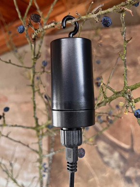 LED Hängelampe Grid Metallgeflecht schlank sand H31 batteriebetrieben