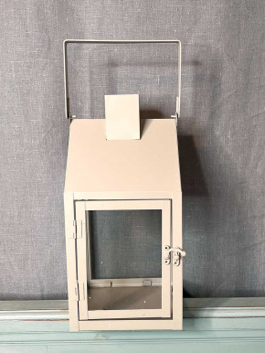 Landhaus Metall Laterne sand Tragebügel M H34