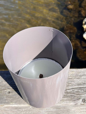 Gartenfackel Flammschalenhalter Metall taupe H20 D17