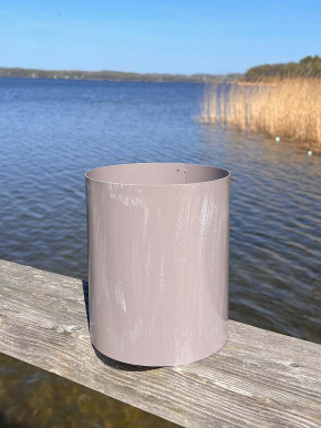 Gartenfackel Flammschalenhalter Metall taupe H20 D17