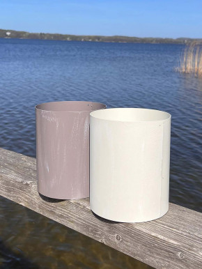 Gartenfackel Flammschalenhalter Metall taupe H20 D17