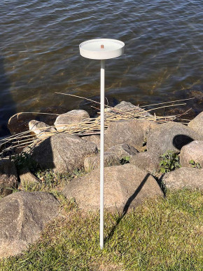 Gartenstecker Flammschalenhalter Metall creme 2-teilig H105