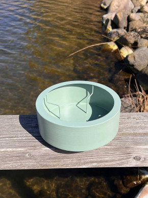 Gartenstecker Flammschalenhalter hoch Metall grün 2-teilig H107