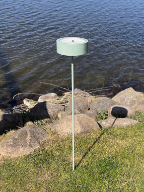 Gartenstecker Flammschalenhalter hoch Metall grün 2-teilig H107