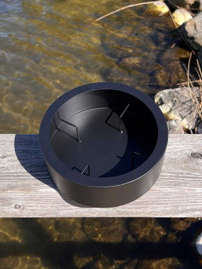 Gartenstecker Flammschalenhalter hoch Metall schwarz 2-teilig H107