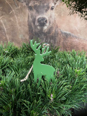 Metallanhänger Hirsch grün lackiert H10