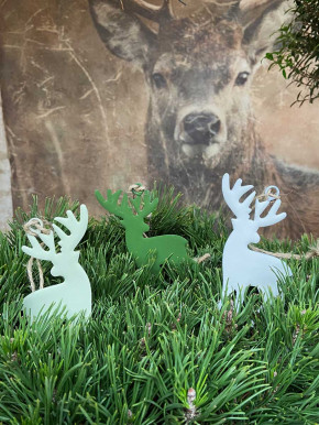 Metallanhänger Hirsch grün lackiert H10