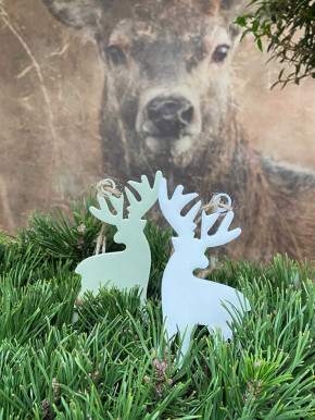 Metallanhänger Hirsch hellgrün lackiert H10