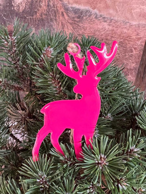 Metallanhänger Hirsch pink lackiert H10