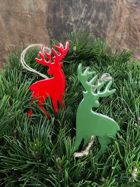 Metallanhänger Hirsch grün lackiert H10