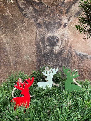 Metallanhänger Hirsch weiß lackiert H10