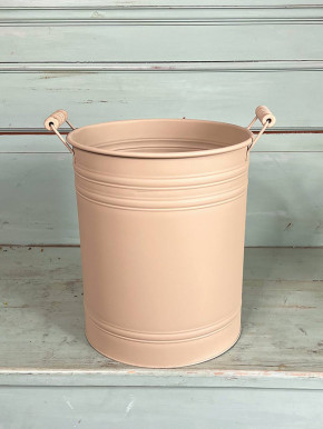 Metalleimer Zenon sand mit Holzgriffen XXL H31