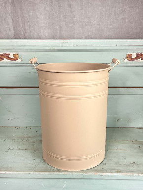 Metalleimer Zenon sand mit Holzgriffen XXXL H40