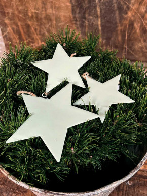 Metallstern hellgrün lackiert Stern M zum Aufhängen D12