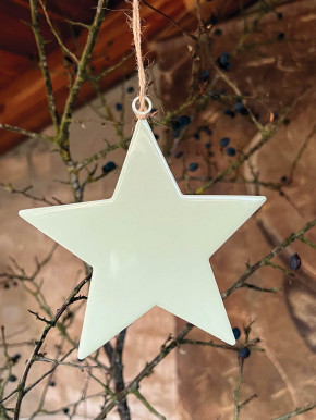 Metallstern hellgrün lackiert Stern M zum Aufhängen D12