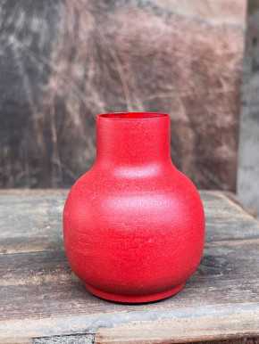 Metallvase Carol rot bauchig H10 D8