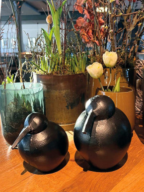 Metallvogel Mino schwarz S H10