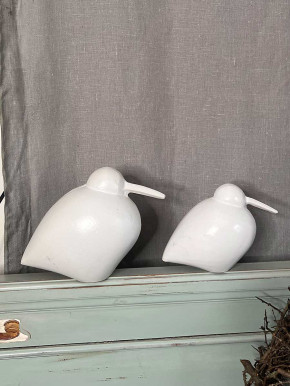 Metallvogel Mino weiß S H10