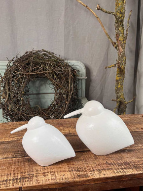 Metallvogel Mino weiß L H21