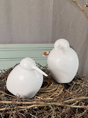 Metallvogel Mino weiß M H17