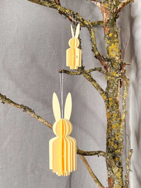 Papierfalthase Osterhase Anhänger Flora gelb S H14.5