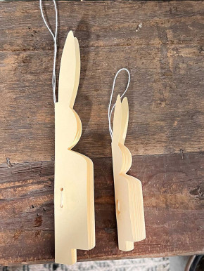 Papierfalthase Osterhase Anhänger Flora gelb S H14.5