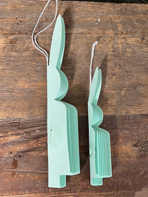 Papierfalthase Osterhase Anhänger Flora hellblau S H14.5