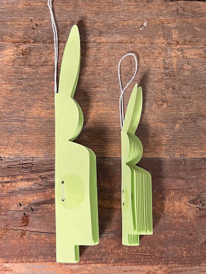 Papierfalthase Osterhase Anhänger Flora hellgrün S H14.5