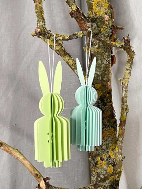Papierfalthase Osterhase Anhänger Flora hellblau M H22