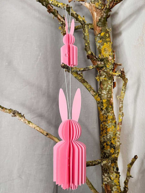 Papierfalthase Osterhase Anhänger Flora rosa M H22