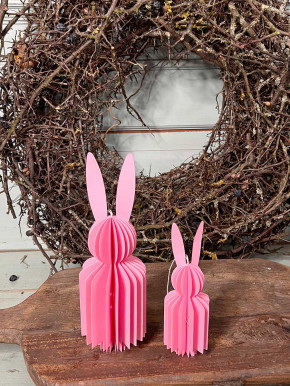 Papierfalthase Osterhase Anhänger Flora rosa M H22